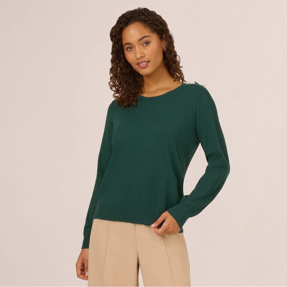 Adrianna Papell Dark Green Sweater